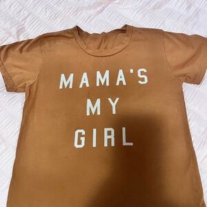 Mama's My Girl Brown Kids T-Shirt